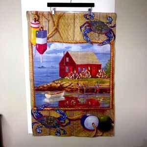 Outdoor Decorative Flag Summer Cottage  Beach Ocean Theme Bright Colourful